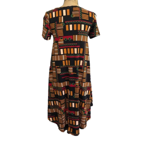 LULAROE Carly Hi Lo Dress Boho Mixed Media Swing Style Midi - Picture 5 of 6
